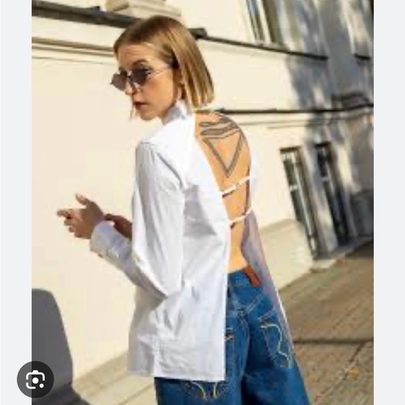 Cult Gaia x GAP White Open Back Shirt - Picture 5 of 8